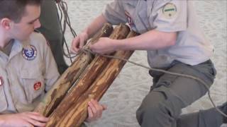 How to Tie a Tripod Lashing with Plain Turns
