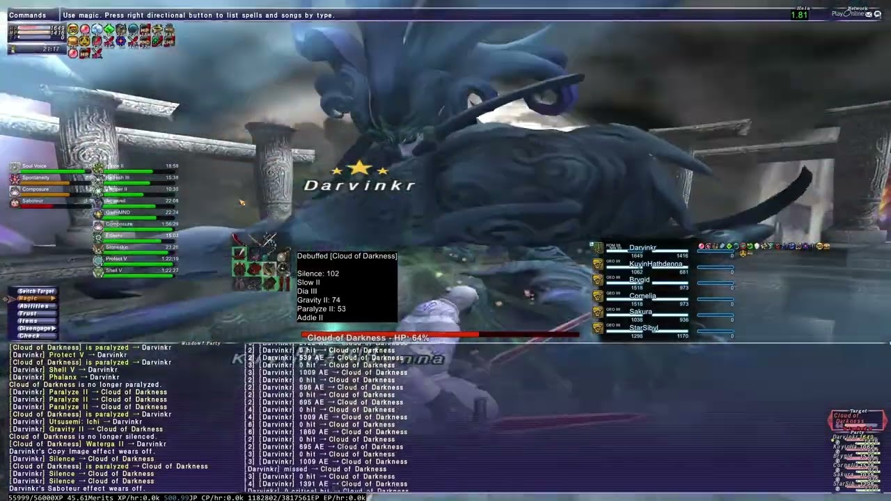 FFXI HTBM Cloud of Darkness VD (Very Difficult) RDM SOLO (The Orb's Radiance)