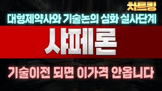 대형제약사와 기술논의 심화 실사단계 샤페론 기술이전 되면 이가격 안옵니다ㅣ여의도차트킹