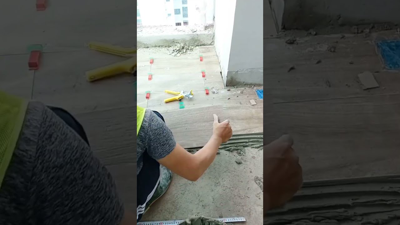 cách lát gạch giả gỗ nhanh chuẩn kiểu Mỹ #construction #amazingconstruction #shorts