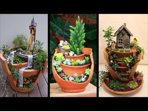 Vídeo: Idéias de jardim com vasos quebrados: como fazer um jardim com vasos quebrados