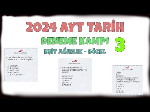 2024 AYT Tarih Deneme Kampı Deneme 3 - EA SÖZEL #aytdeneme #ayttarihdeneme #tarihdenemekampı