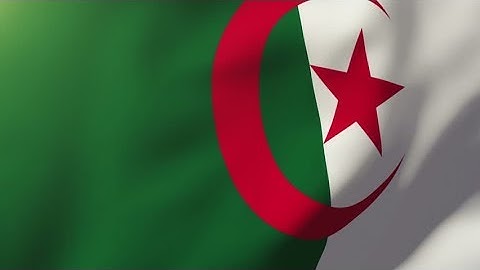 4K Algeria flag waving in the wind. Looping sun rises style. Animation loop Stock video