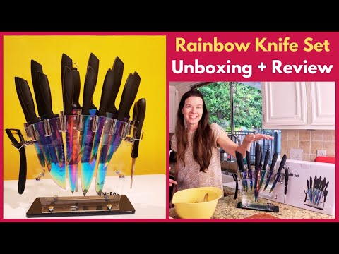 Unboxing and Testing My NEW Rainbow Knife Set! 