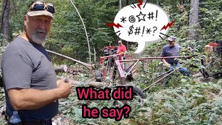 In the woods with Tim: He loses it!