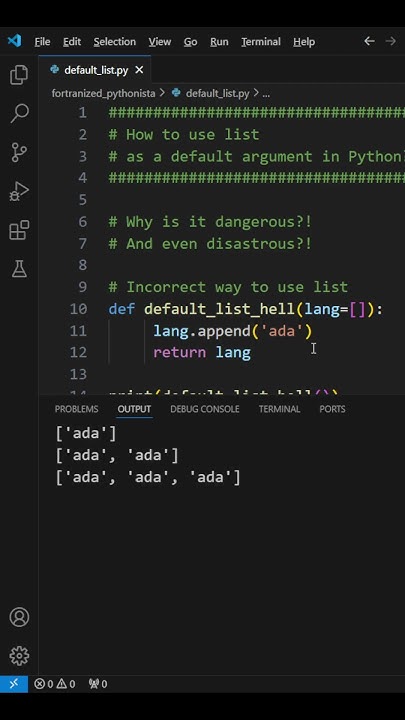 How to use list as a default argument #python - YouTube