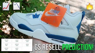 WORTH HOLDING? MILITARY BLUE JORDAN 4 GS UNBOXING + RESELL PREDICTION! (Lots of Stock)