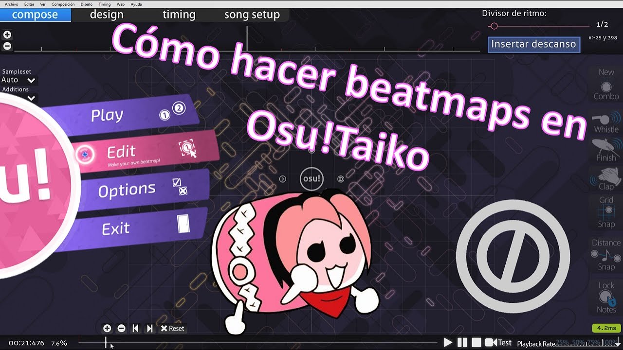 Cómo hacer beatmaps en osu!taiko - YouTube