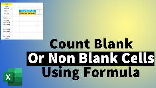 How to Count Blank and Non Blank Cells in Excel using Count Formula | MI Tutorials