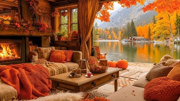 Gentle Piano Music in a Cozy Cabin - Deep Sleep and Relaxation in the Autumn Forest