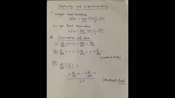 Continuity and Differentiability