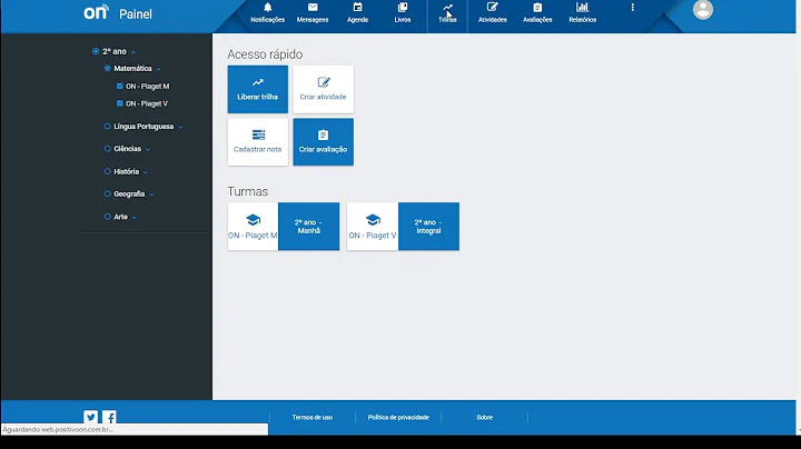 Professor Positivo on (Tutorial Agendamento de Trilhas)