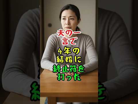 夫の言葉で、4年間の結婚を終わらせる決心をしました。