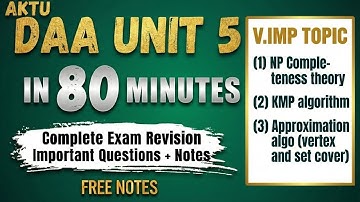 DAA Unit 5 One Shot Lecture | AKTU | Most important topics | #daaunit5oneshot