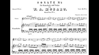 W.A. Mozart - Violin Sonata No. 3 in B flat Major, K. 8 (Audio + Score)