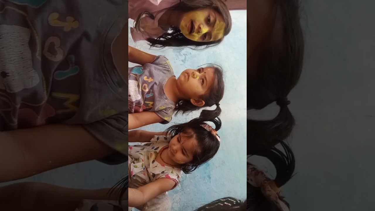 होली ke rang बच्चों ke साथ 