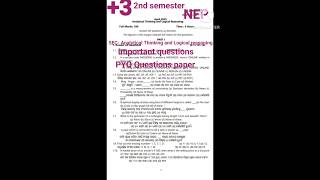 +3 2nd semester SEC- Analytical Thinking and Logical reasoning important questions or PYQ Questions