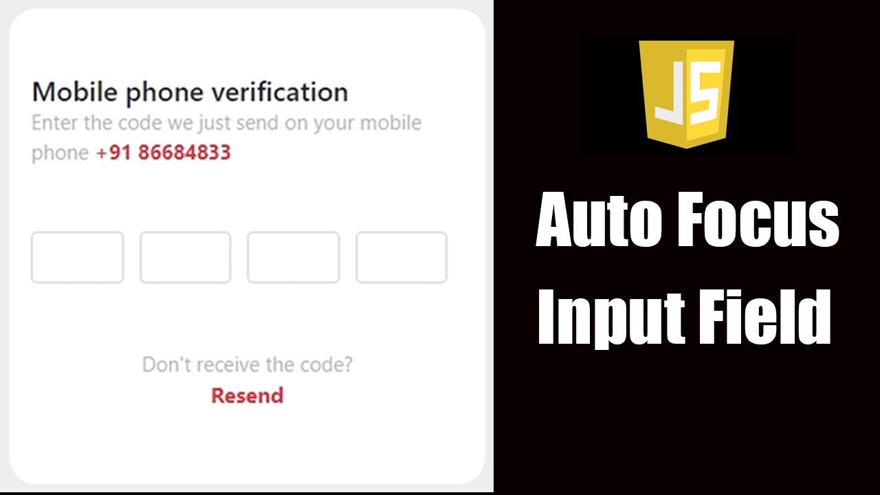 Auto Focus Input Field In Javascript || Otp Verification Form Validation In  Javascript || Javascript - Youtube