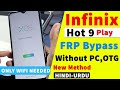 Infnix hote 9 play FRP bypass remove Google account without PC remove all infnix mobile Google accou
