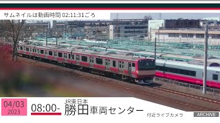 JR勝田車両センター付近ライブカメラ 常磐線[2023/04/03 08時～]