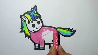 Baby Unicorn Drawing And Coloring For Kids Coloring Pages Kids Room