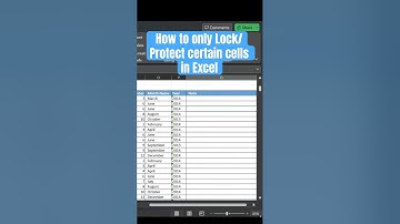 MS Excel - How to only Lock/Protect certain cells in Excel [Need 2 Know] #excel