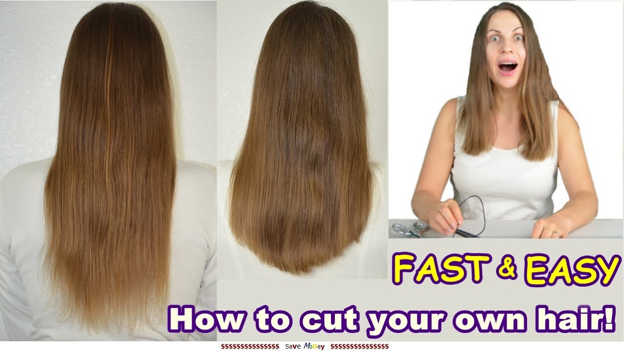 funny - easy way to cut your own hair! cutting long hair u / v