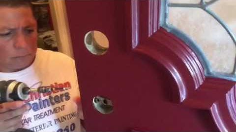 SUN DRIED TOMATO SW 7585 RED DOOR HANDLE AND LOCK INSTALLATION