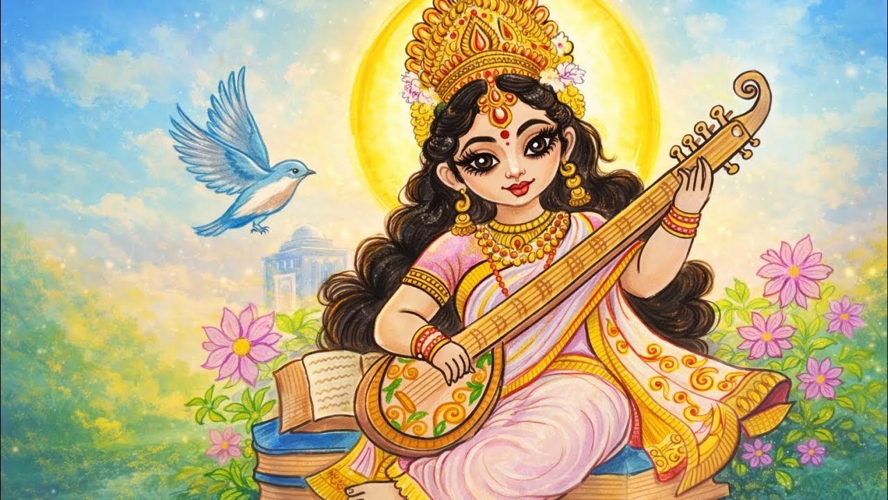 ✨SARASWATI MAA DRAWING COLORS✨Vasant panchami special