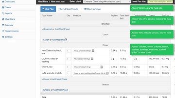 Nutritionist Software - NutriAdmin Meal Plans Tutorial