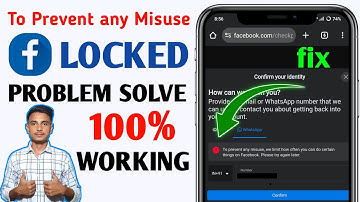 How To Unlock Facebook Locked Account | Prevent any misuse we limit how often you can do certain fix