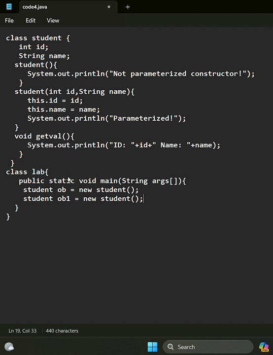 Java tutorial || Parameterized and non-Parameterized Constructor ...