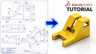 🔥 SOLIDWORKS Tutorial for Beginners | 2D Drawing to 3D Model in Minutes! 🚀