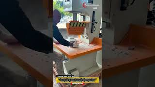 Worker Uses A Hydraulic Press Machine To Precisely Split Construction Stones