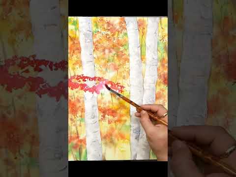 [ #Shorts Watercolor ]<strong>Time</strong> of Trees ( <strong>color</strong> mixing, Arches) NAMIL ART #howtodrawwatercolor