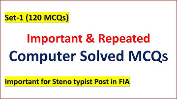 Most Important and Repeated Computer Solved Past Papers MCQs | Steno-typist Computer MCQs