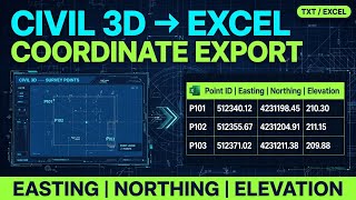 Details How to Export Grid Coordinates in Civil 3D | Easting, Northing & Elevation to CSV/Excel Guide