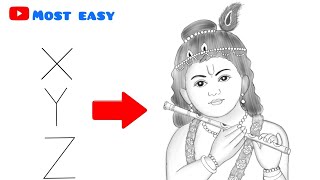 Bal Krishna drawing | Janamastami drawing | krishna drawing very easy for beginners screenshot 4