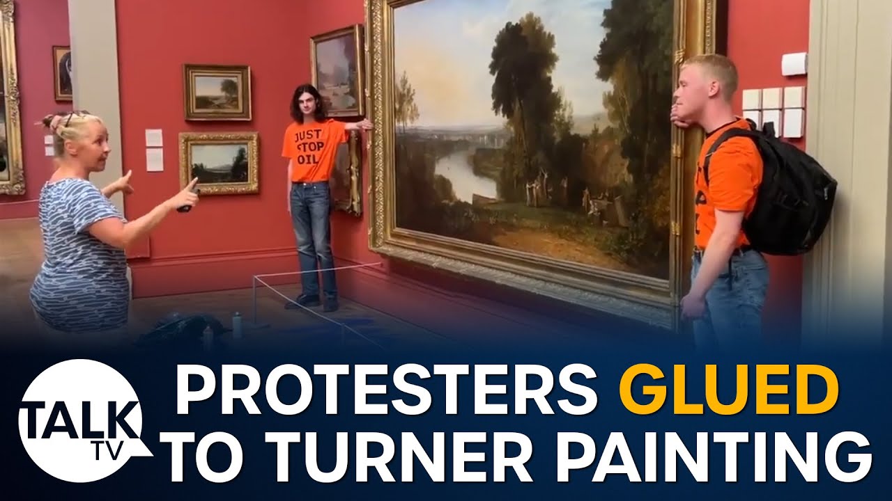 Protesters glue themselves to Turner painting YouTube