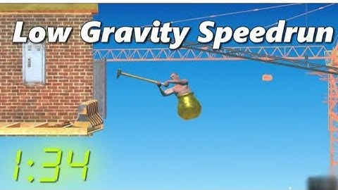 Getting over it speed run in low gravity