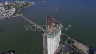 Aerial View of the Construction of a Skyscraper