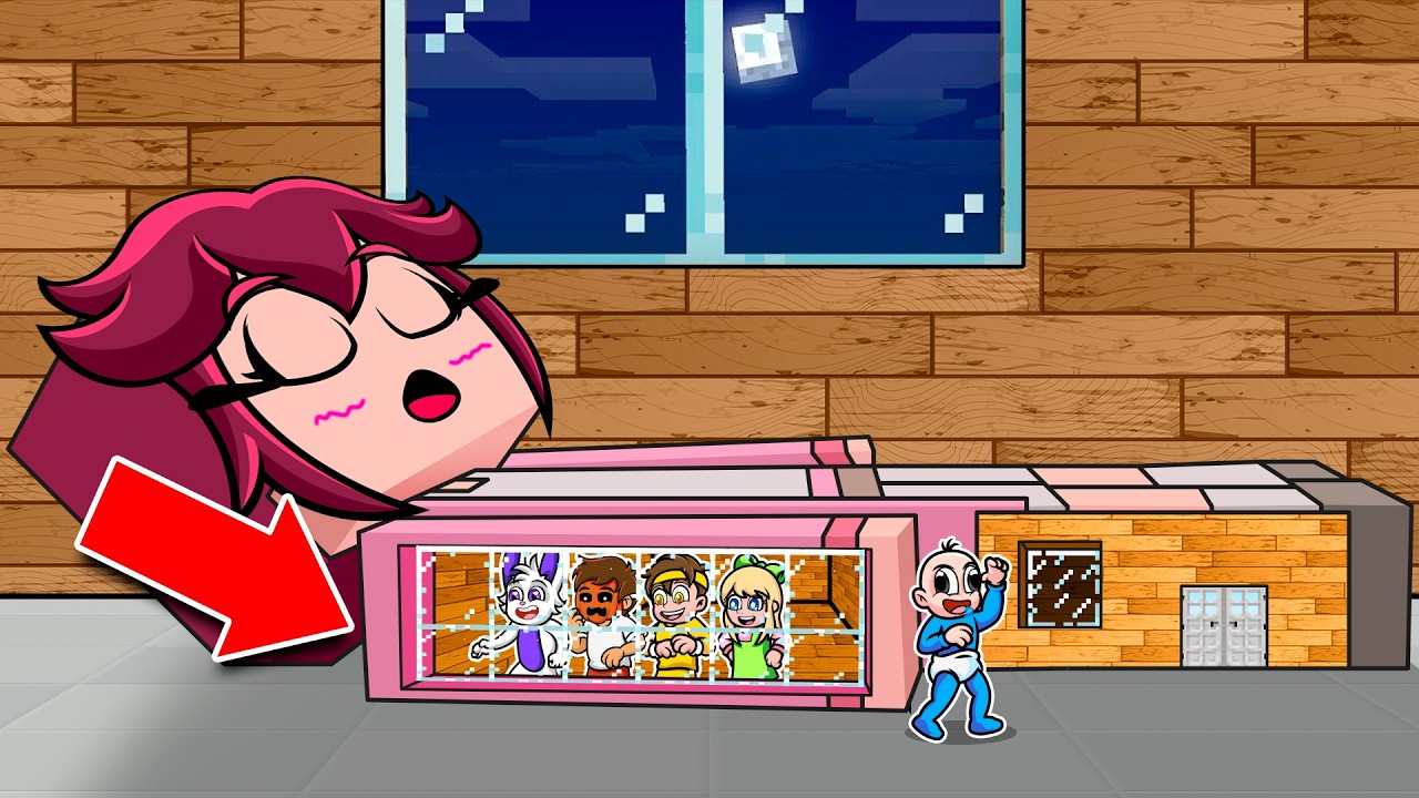 Construí una CASA SECRETA dentro de mi AMIGA 😱😂 BEBÉ NOOB en MINECRAFT