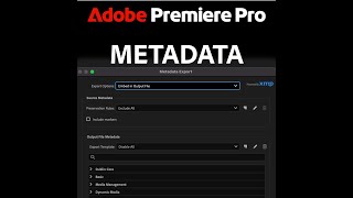 Adobe Premiere Pro Metadata Export