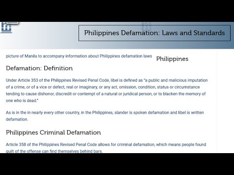 Criminal Defamation in the Philippines - A Law You Should Know