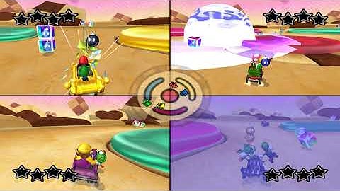 Mario Kart Double Dash!!: Bob-omb Blast: Cookie Land 4 player Netplay 60fps