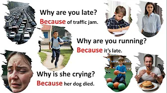 Daily Use Questions and Answers in English| Q&A Using "Because" in Daily Life!