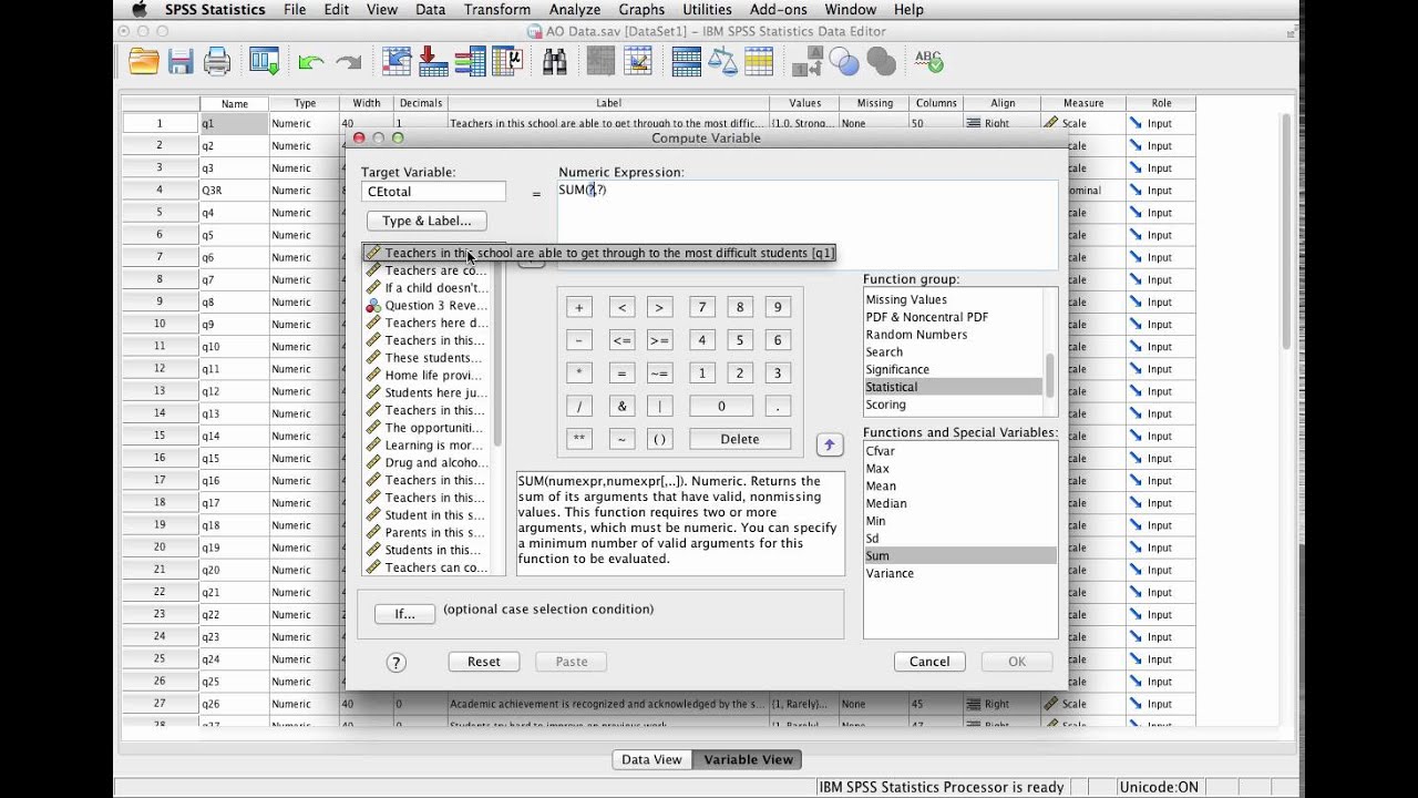 Creating A New Or Combined Variable Using Spss