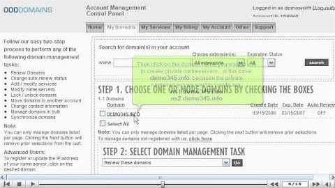 Creating Private Nameservers at 000domains.com - Canadian Web Hosting
