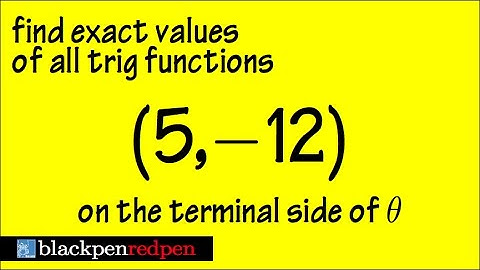 Evaluate all trig functions from a given point on the terminal side ex1