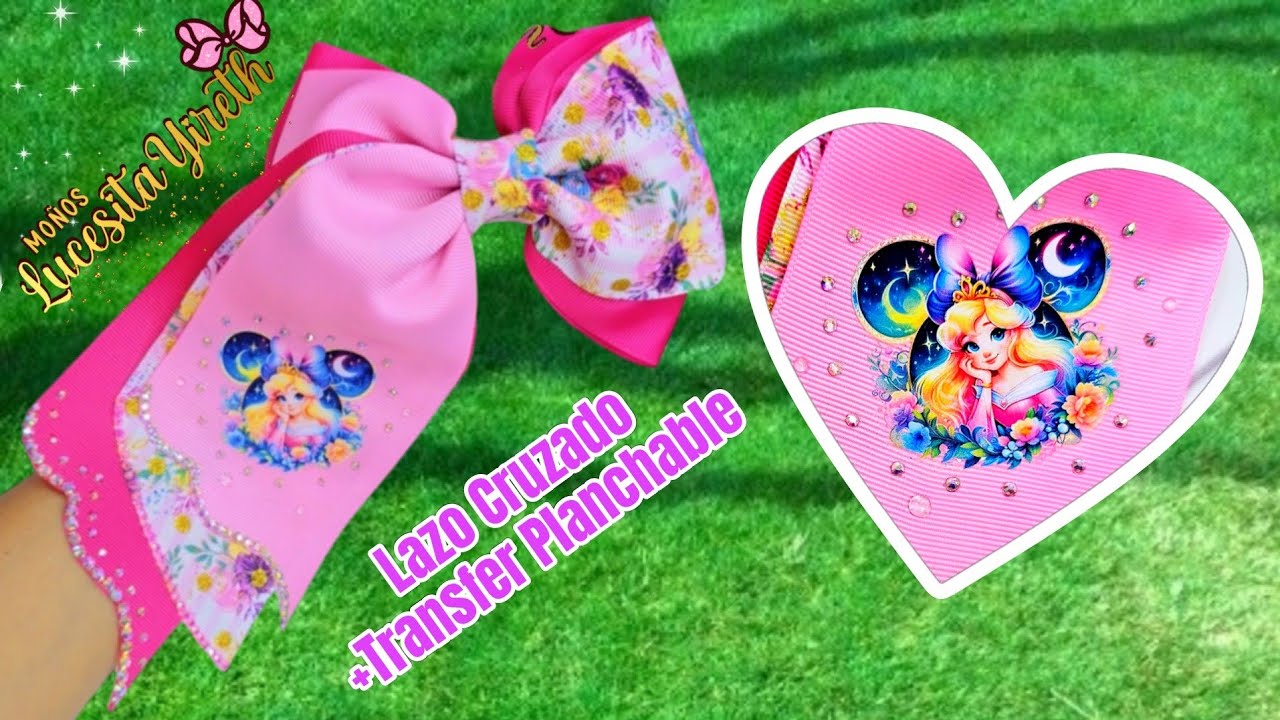 Como pegar los stiker planchables🎀Lazo cruzado liston estampado de 7.5#lazos #moños#tutorial#facil